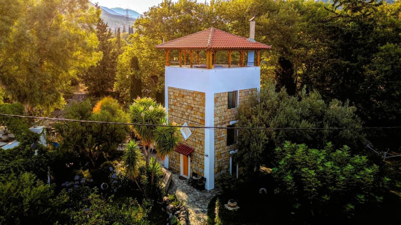 Steinturm Mit Dach-Terrasse Zwischen Fluss, Meer Und Gebirge- Spiti Pirgos Paralia Sergoulas 外观 照片